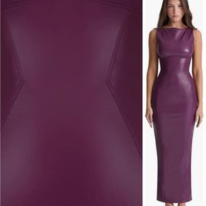 House of cb Sahara merlot faux sheath leather vegan dress